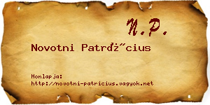 Novotni Patrícius névjegykártya